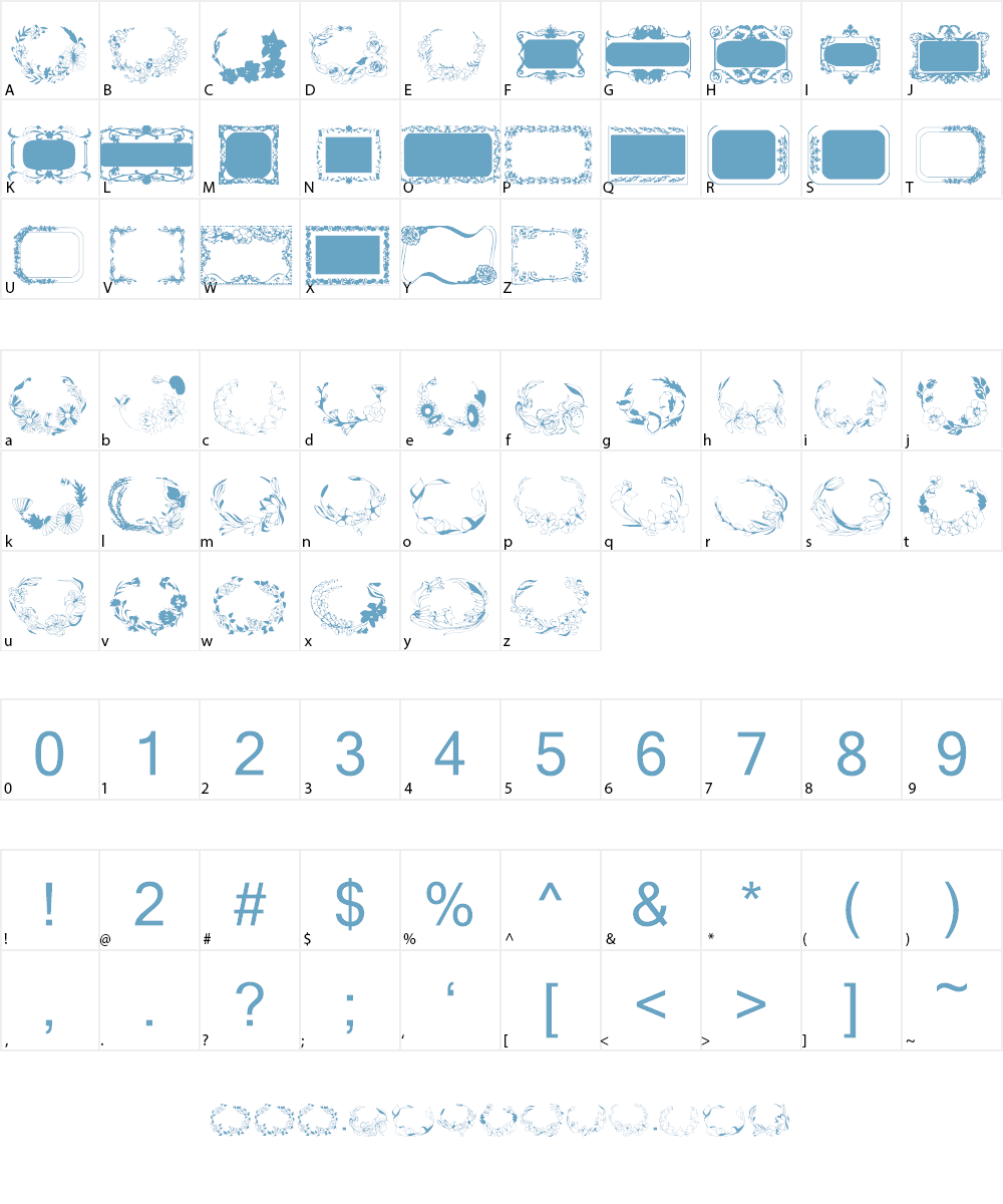 Floral Settings Font Character