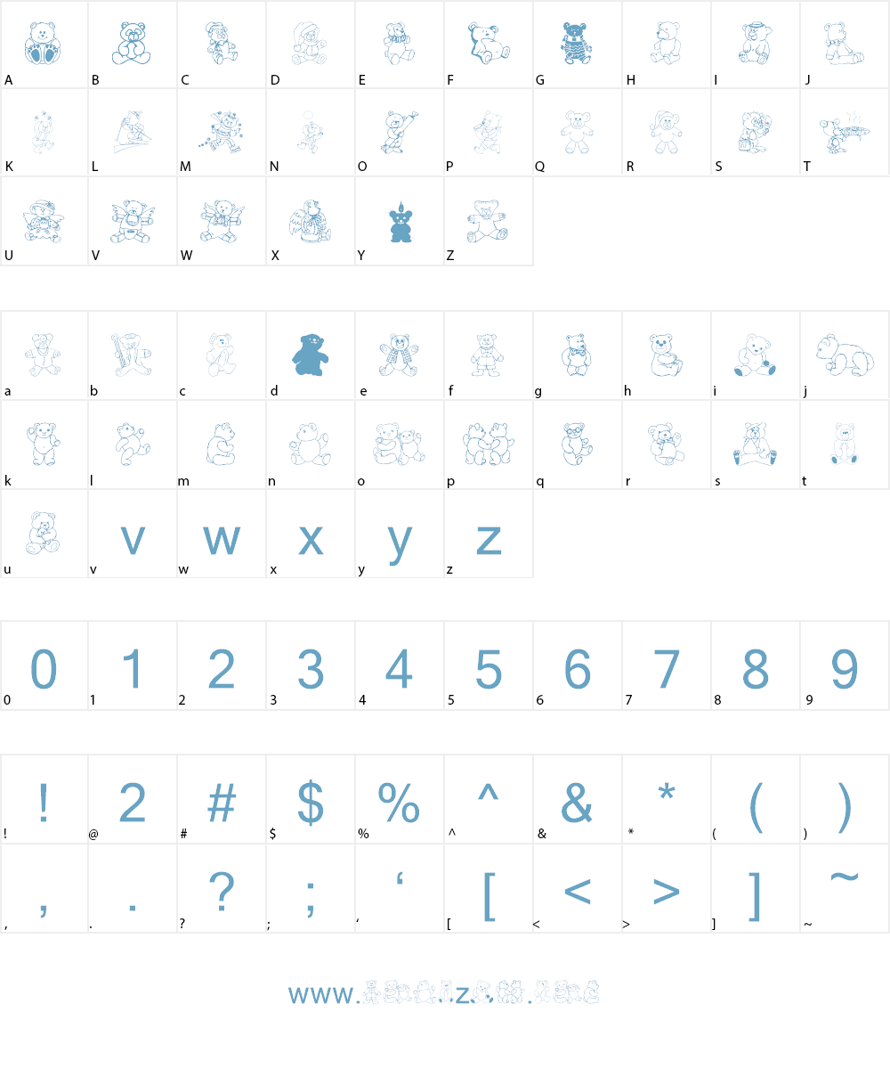 Teddios Font Character
