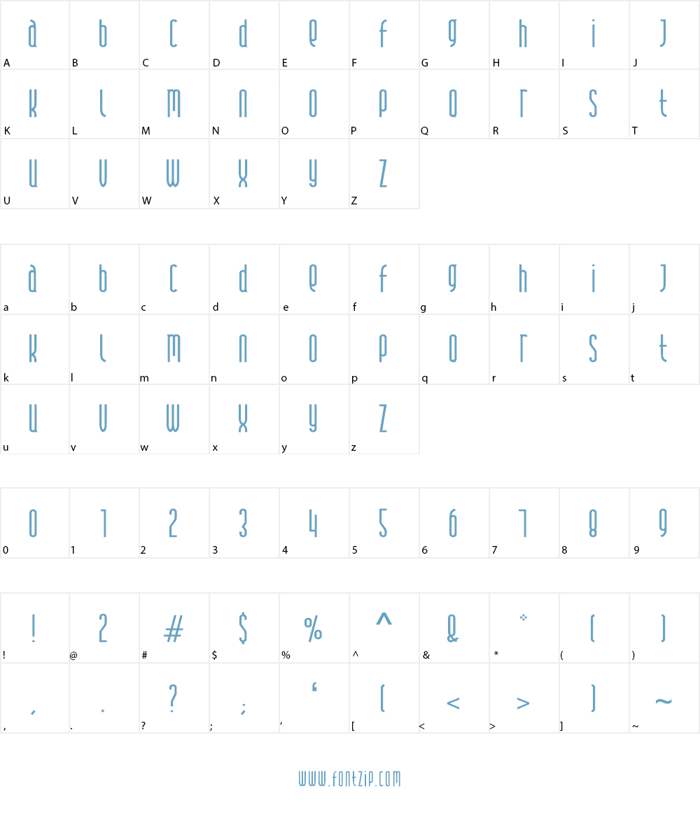 Andover Font Character