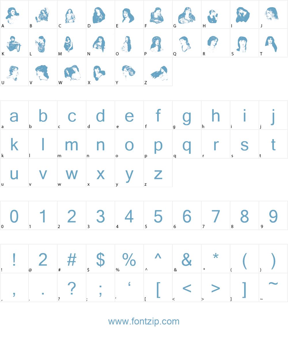 PreRaphaelites Font Character