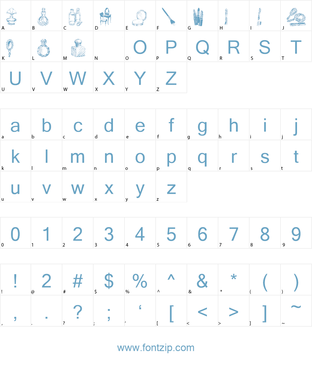 Toiletries Font Character