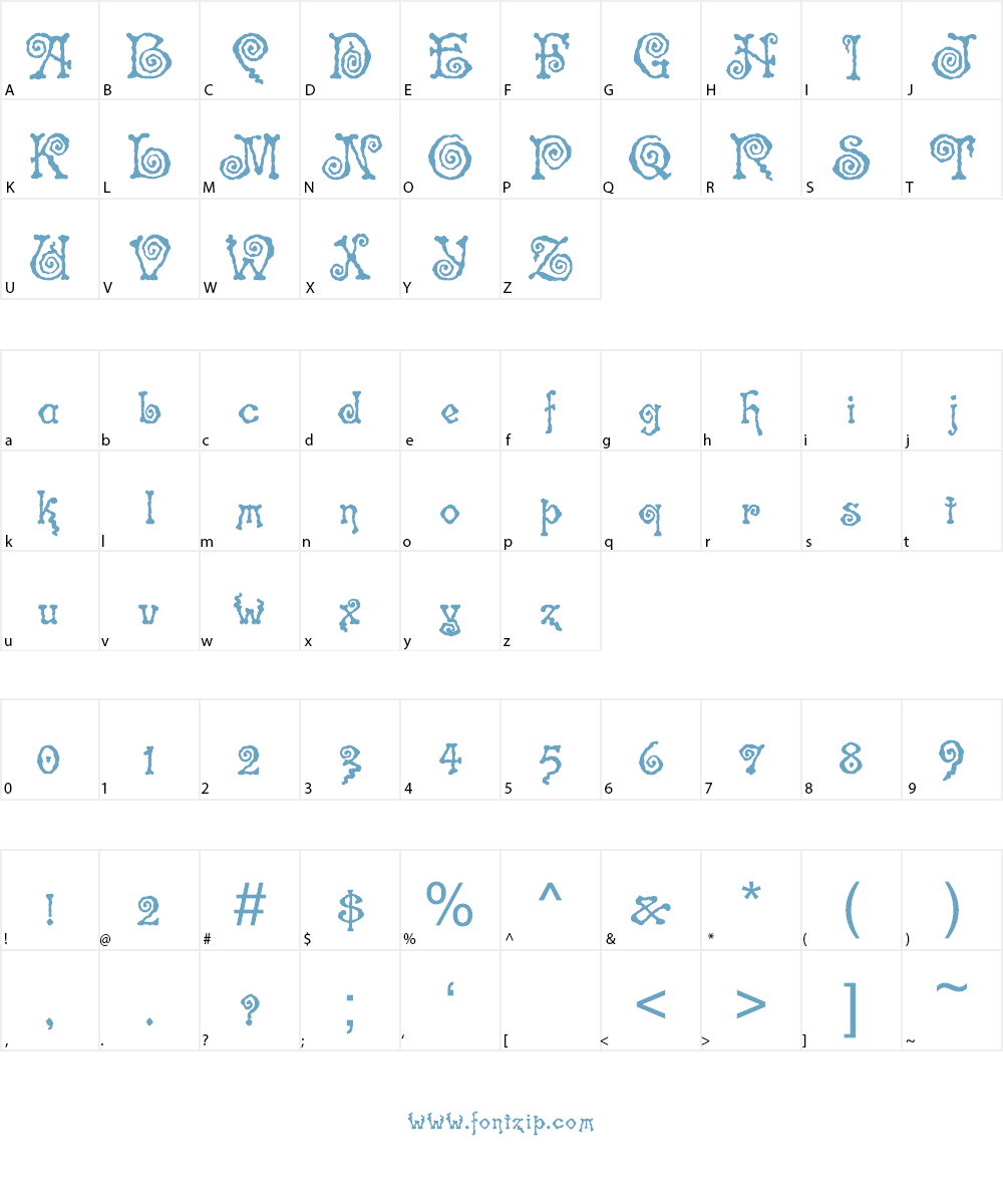 Spinstee Font Character