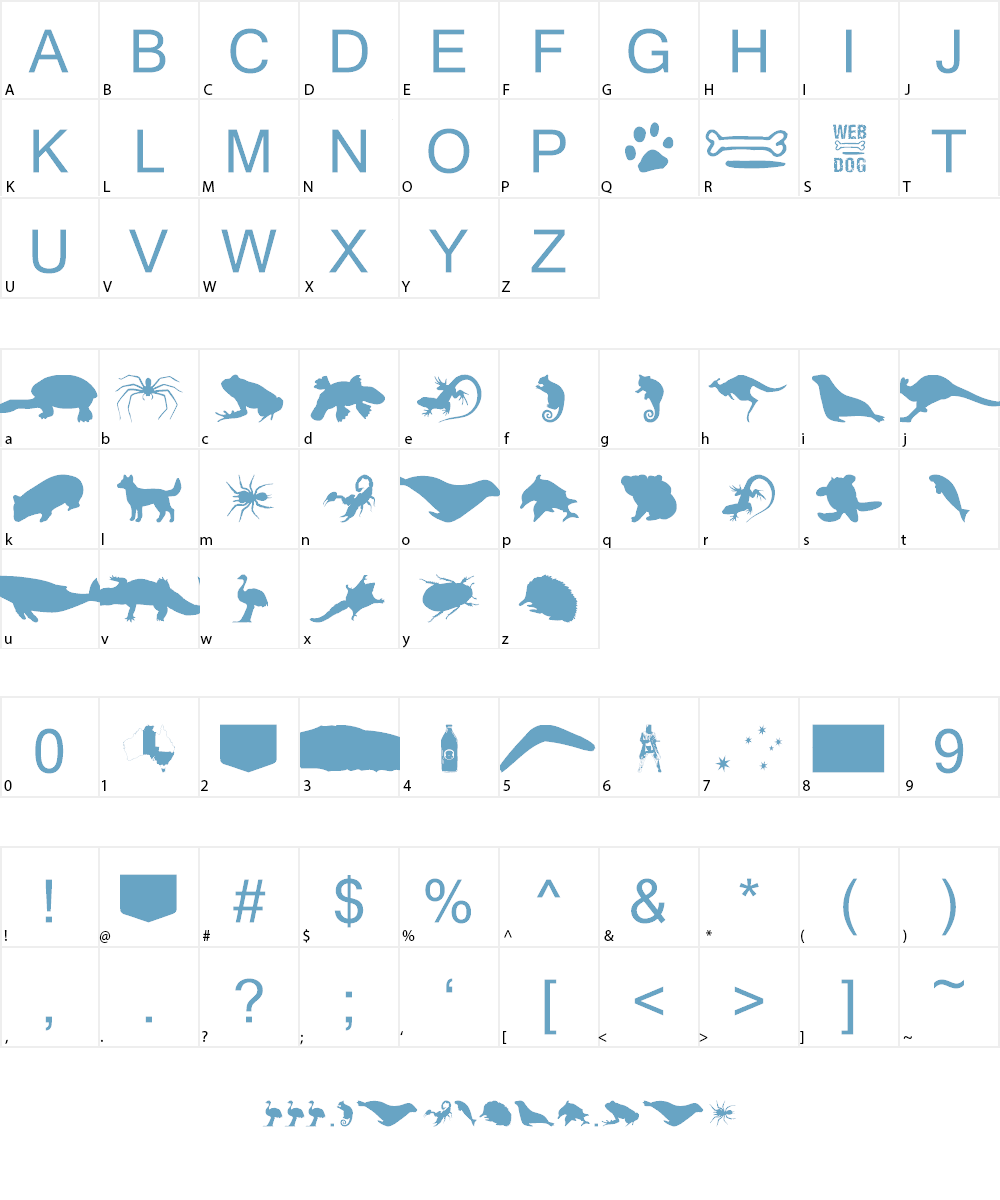AussieIcons Font Character