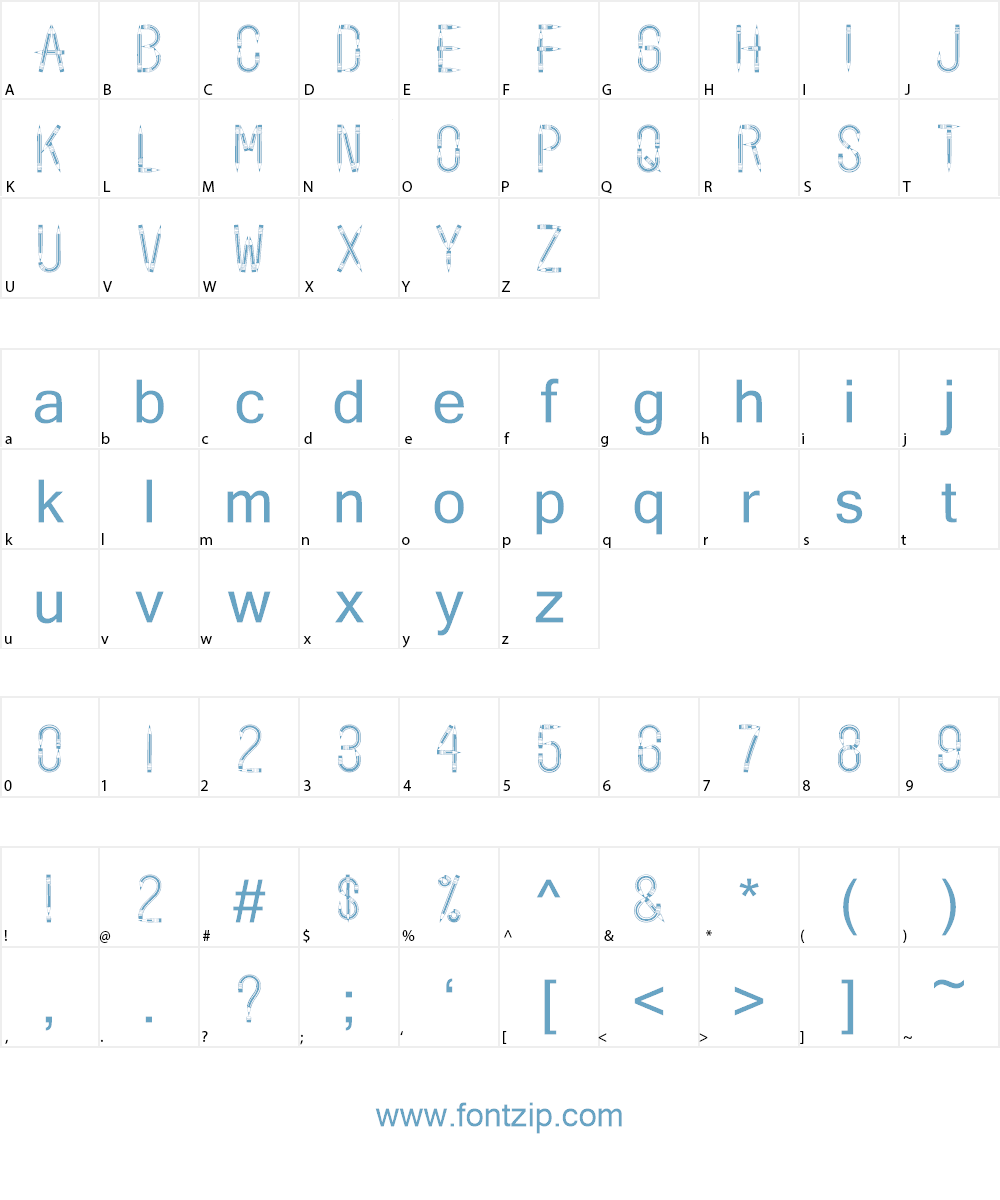 Pencilled Font Character