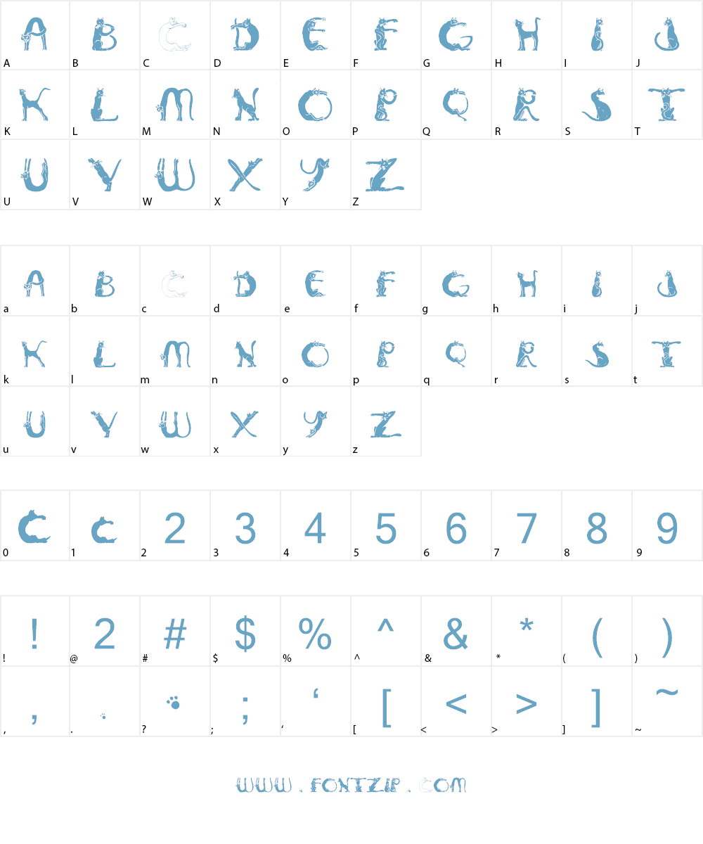 Pussyfoot Font Character