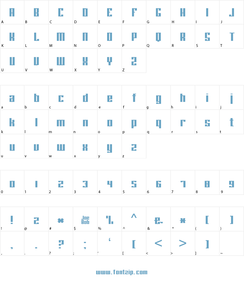 joeBob straight Font Character