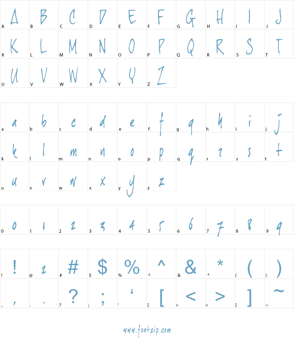 joeHand Font Character