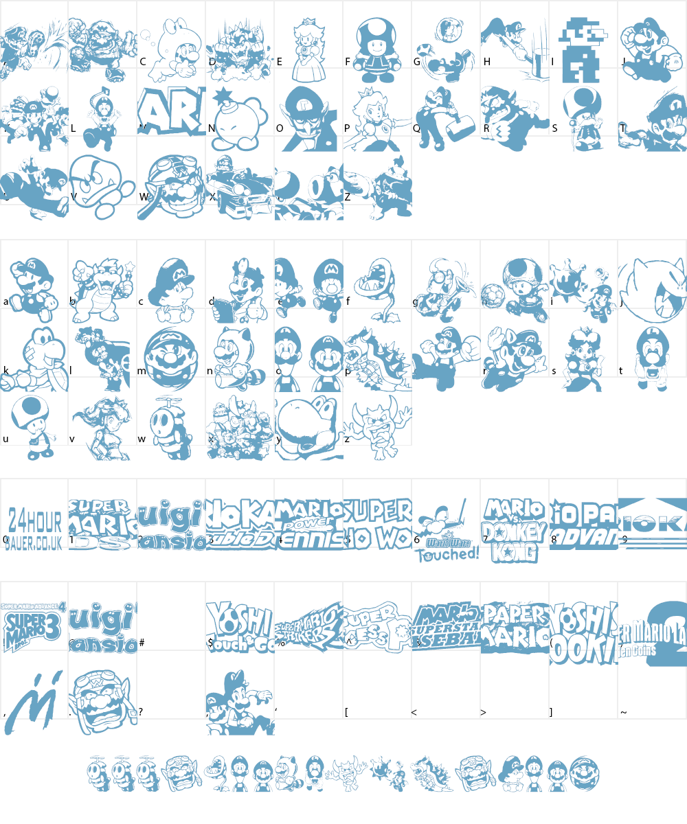 Mario and Luigi Font Character