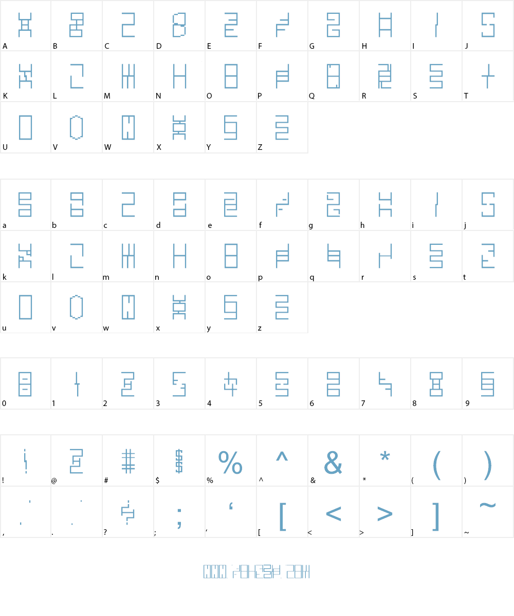 Headlong Font Character