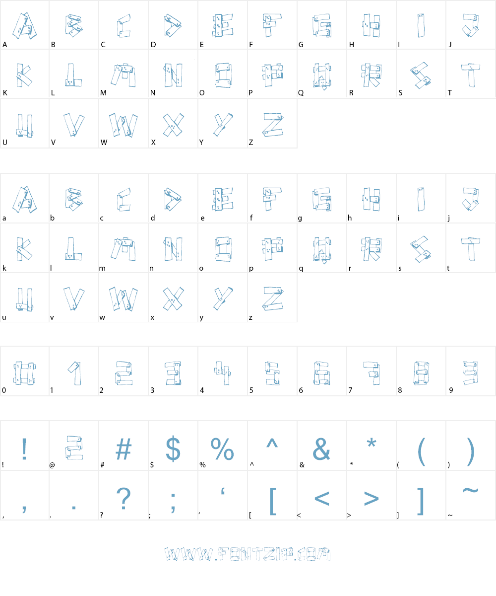 Planks Font Character
