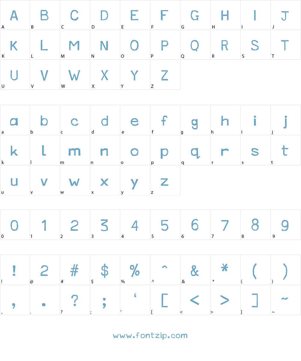 Cut Out PG Font Character