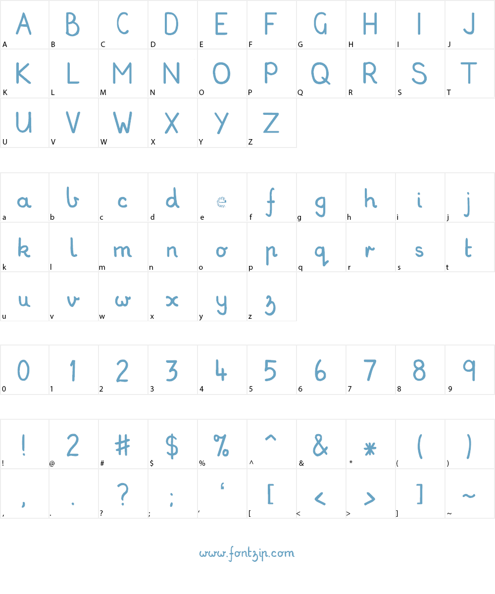 My School Font PG Font Character