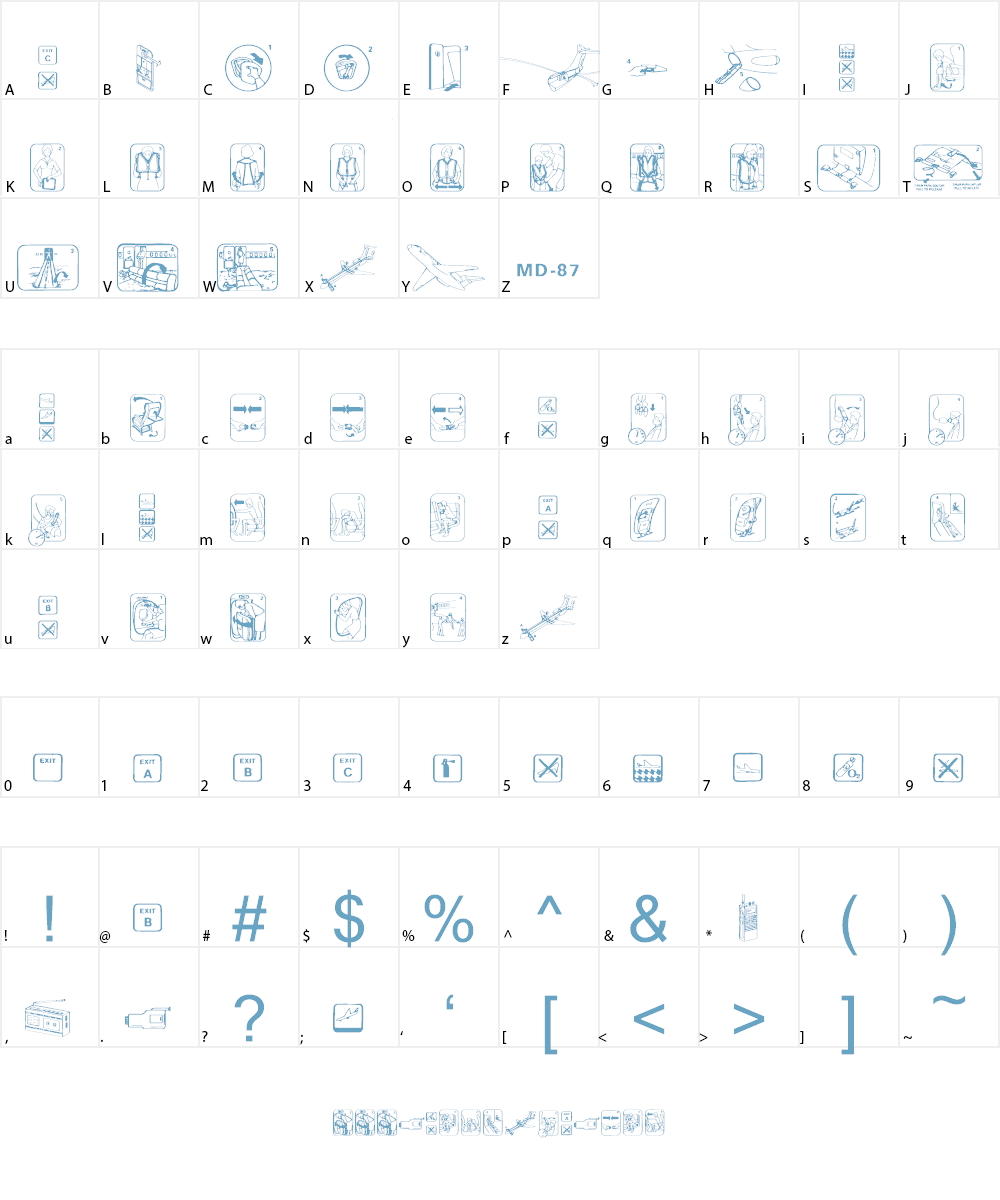 FastenYourSeatBelt Font Character
