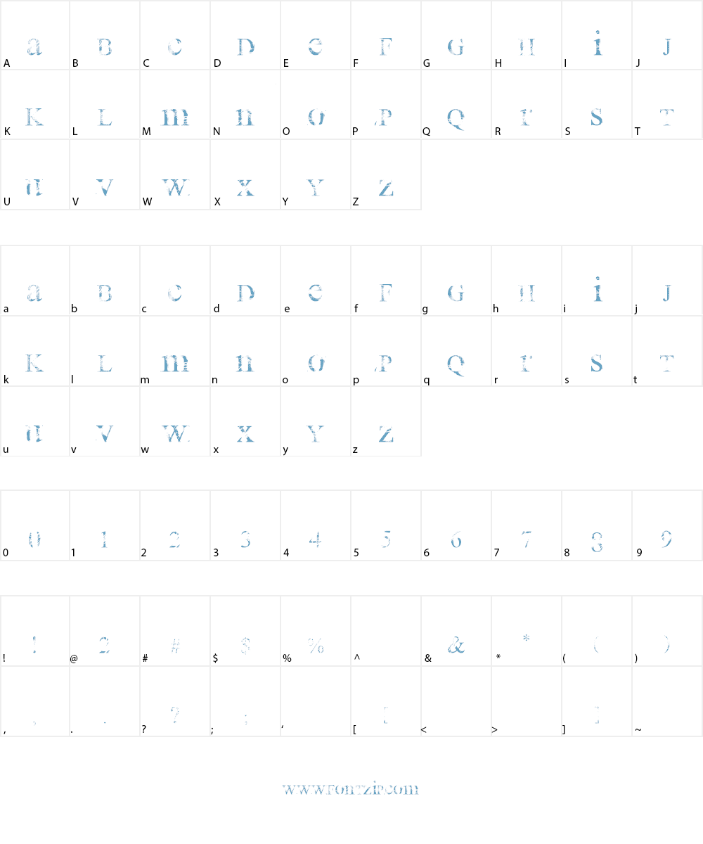 all used up Font Character