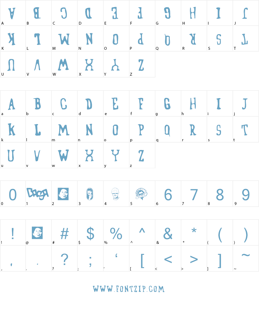 Blufunken (Side A) Font Character