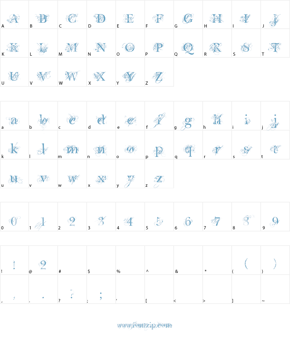 Chic decay Font Character