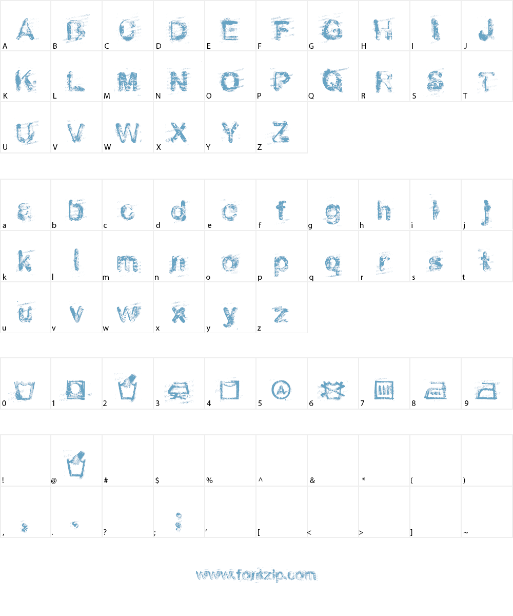 stoned wash 6 Font Character
