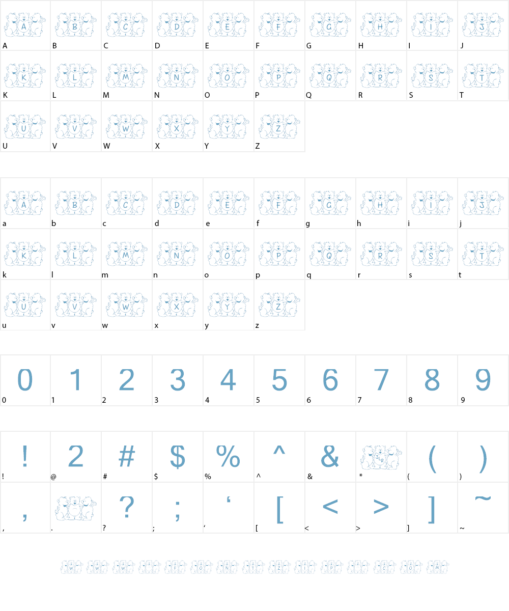 FL Beary Good Friends Font Character