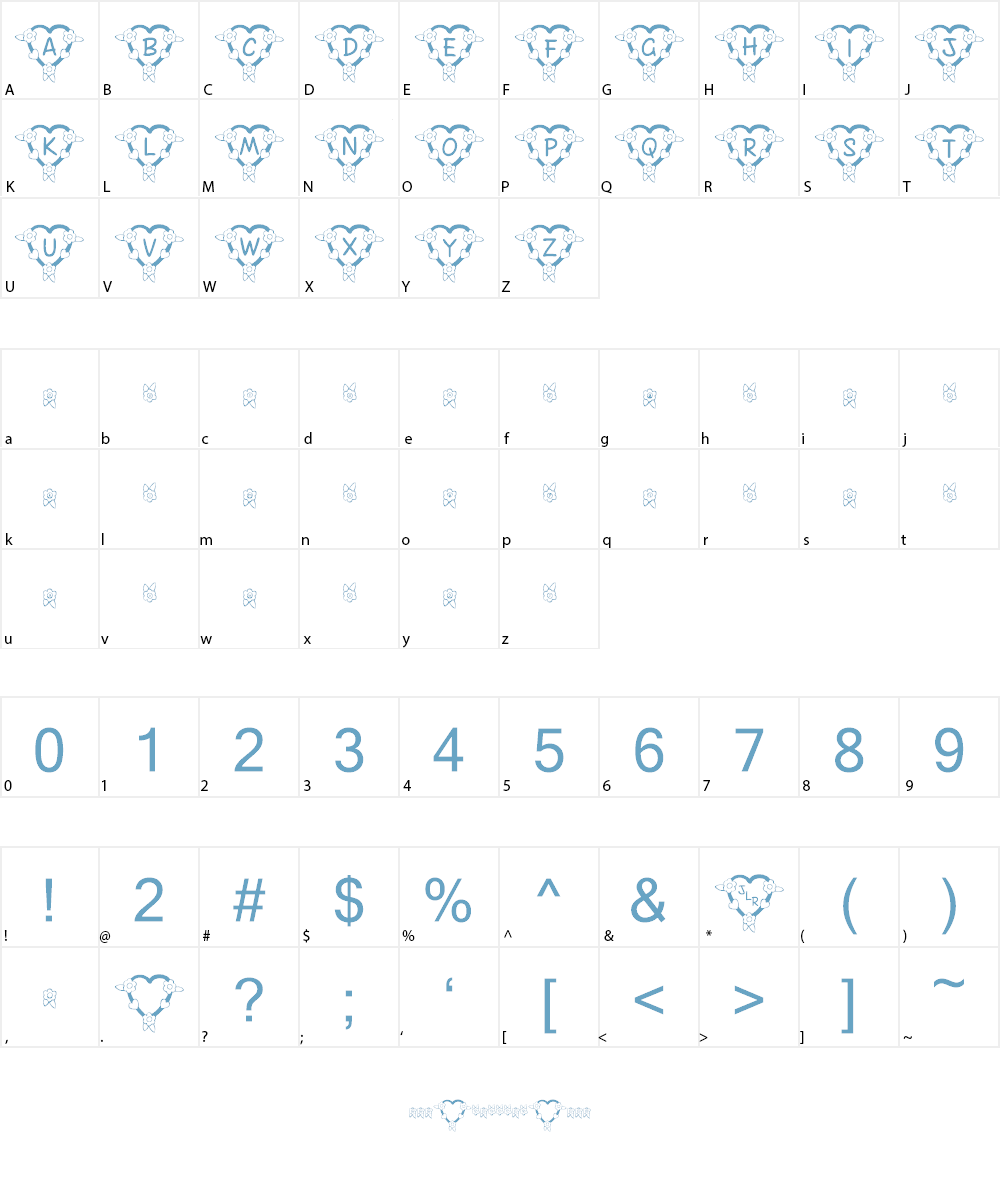 FL Heart Dark Font Character