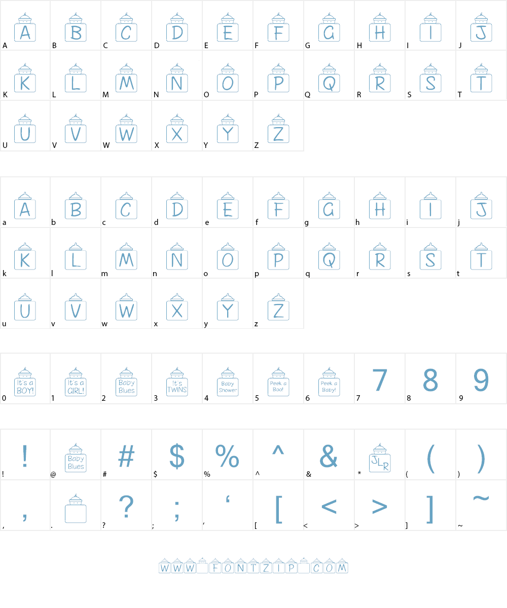 FL Peekababy! Font Character