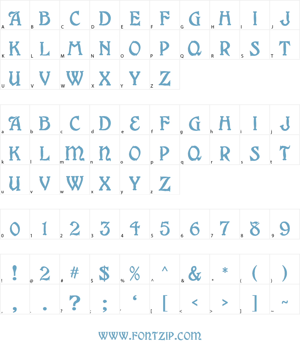 Grange Font Character