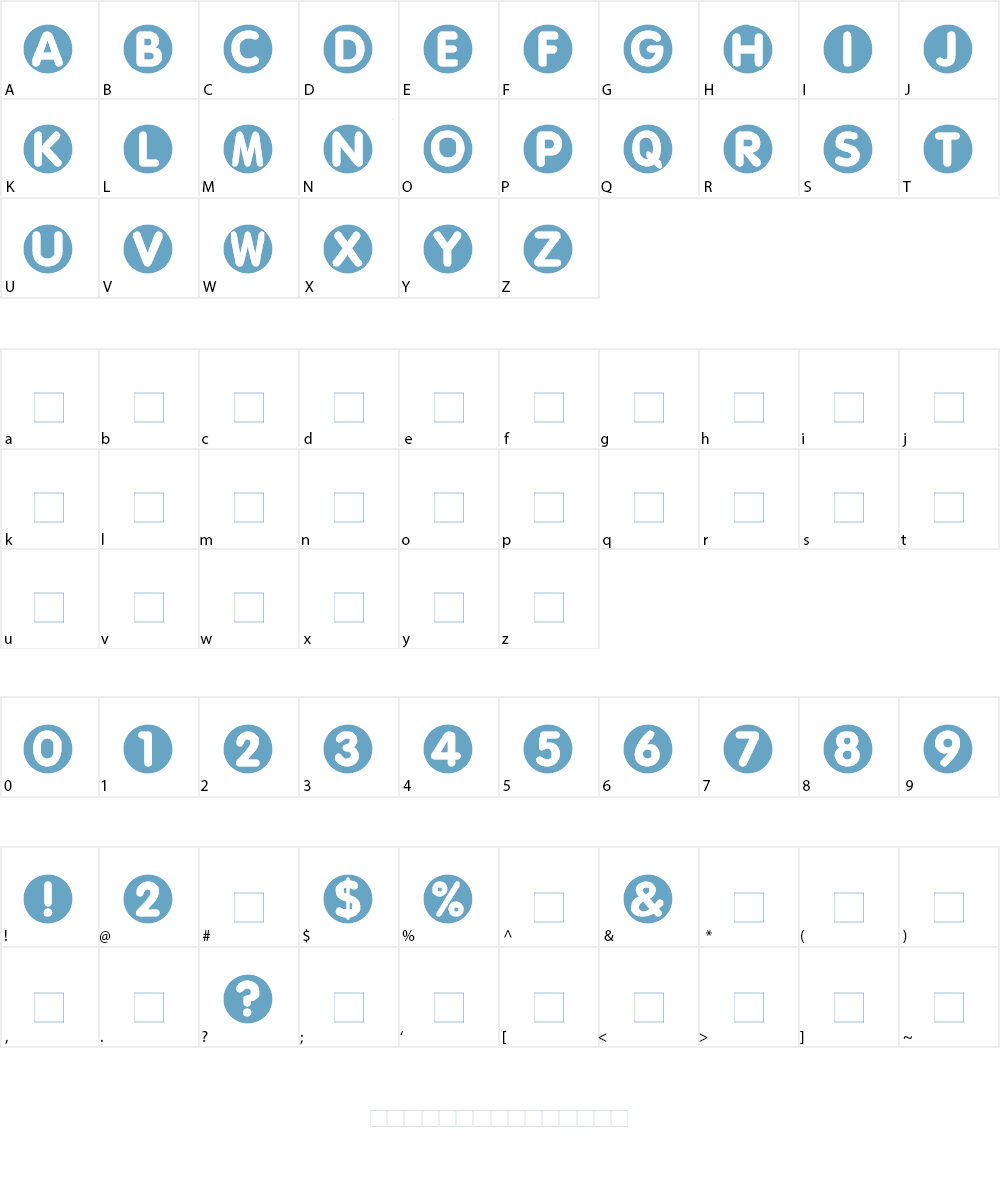 Circled Font Character