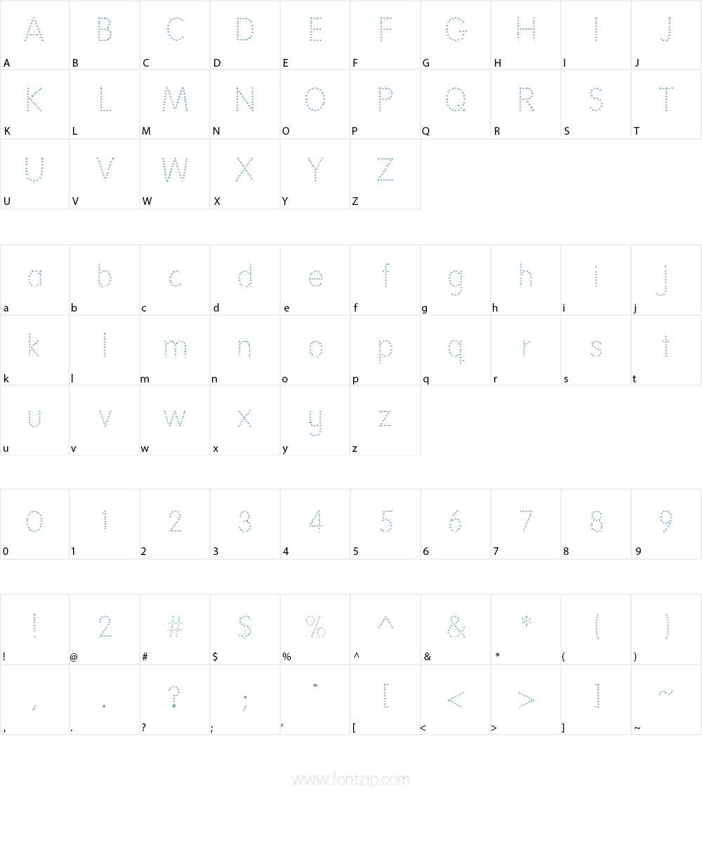 National First Font Dotted Font Character