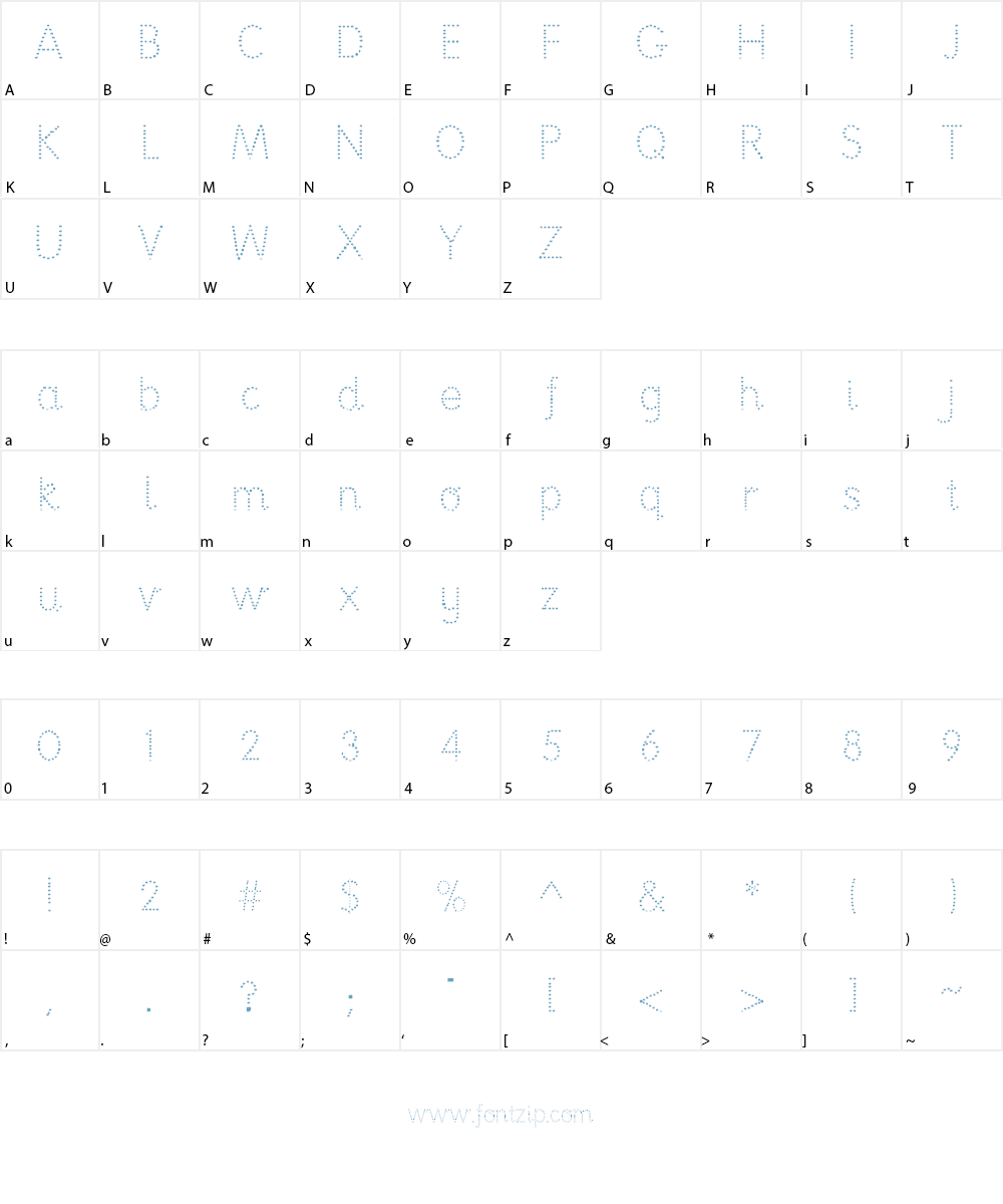 National Primary Dotted Font Character