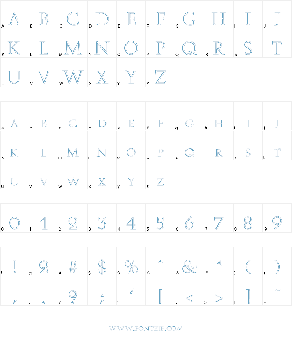 Stowe Open Face Font Character
