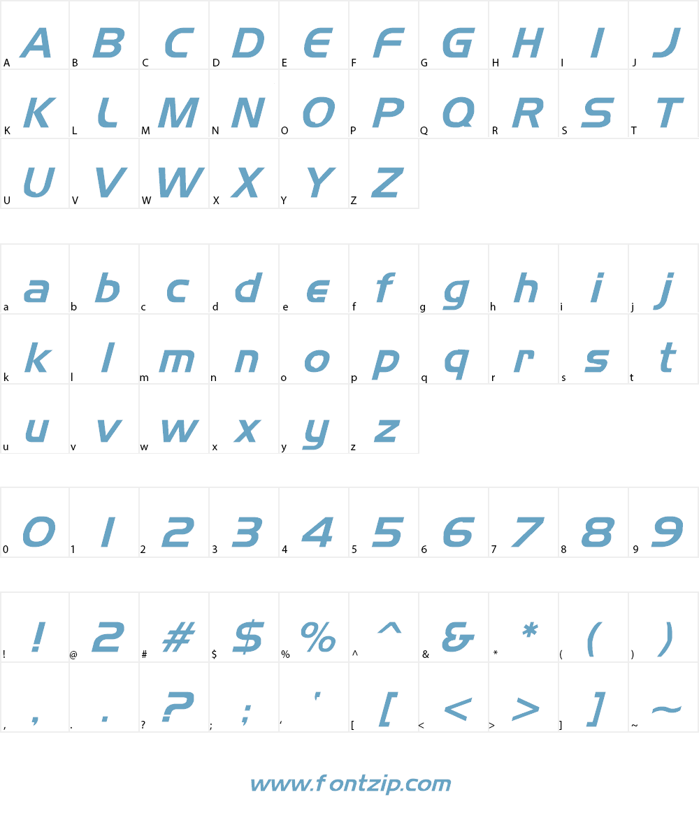 Tamworth Gothic Font Character