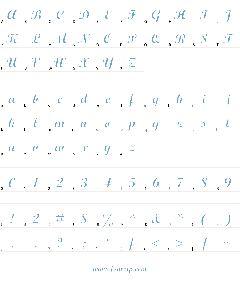 Wrexham Script Font Character