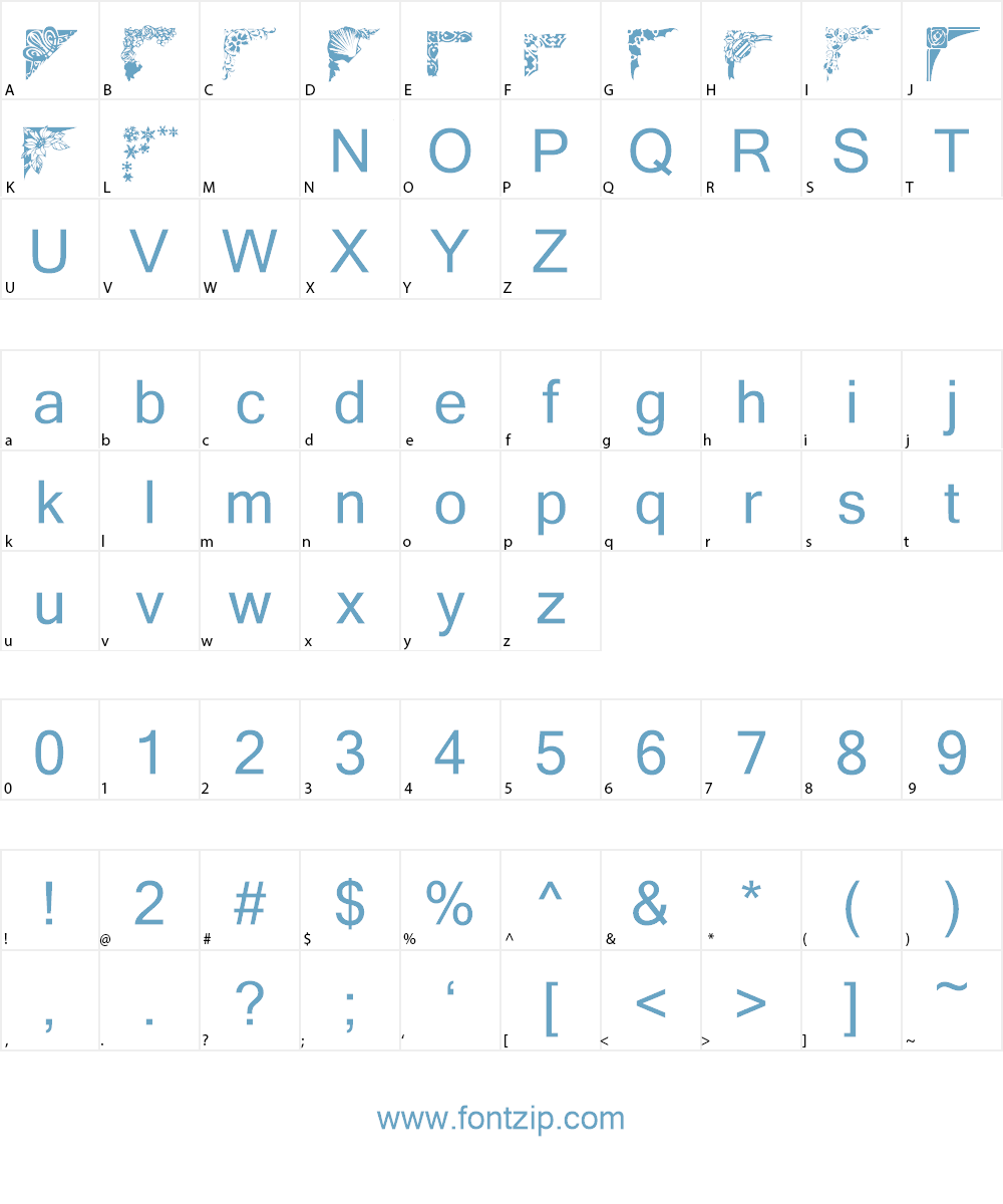 Corners 1 Font Character