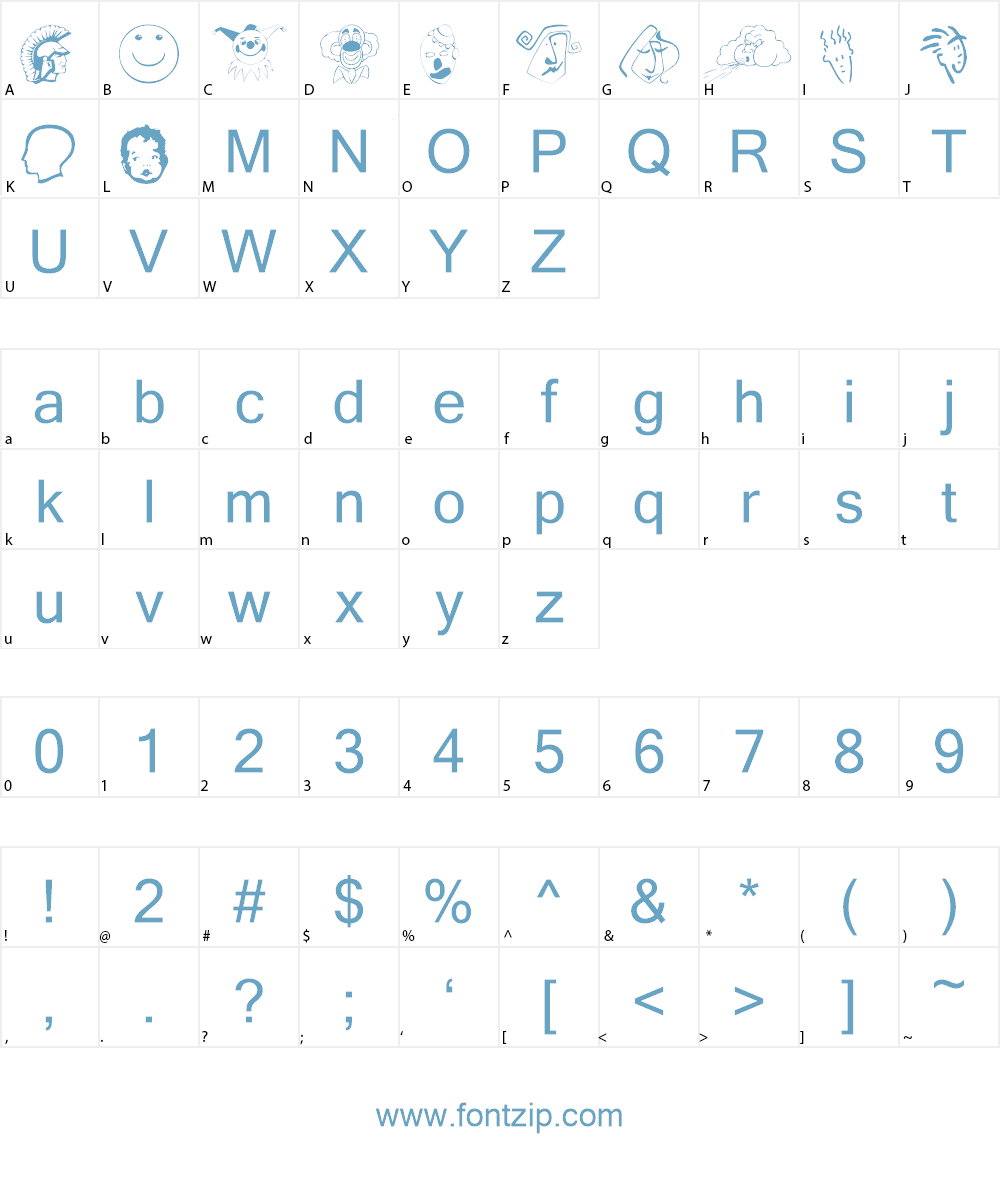 Heads 2 Font Character