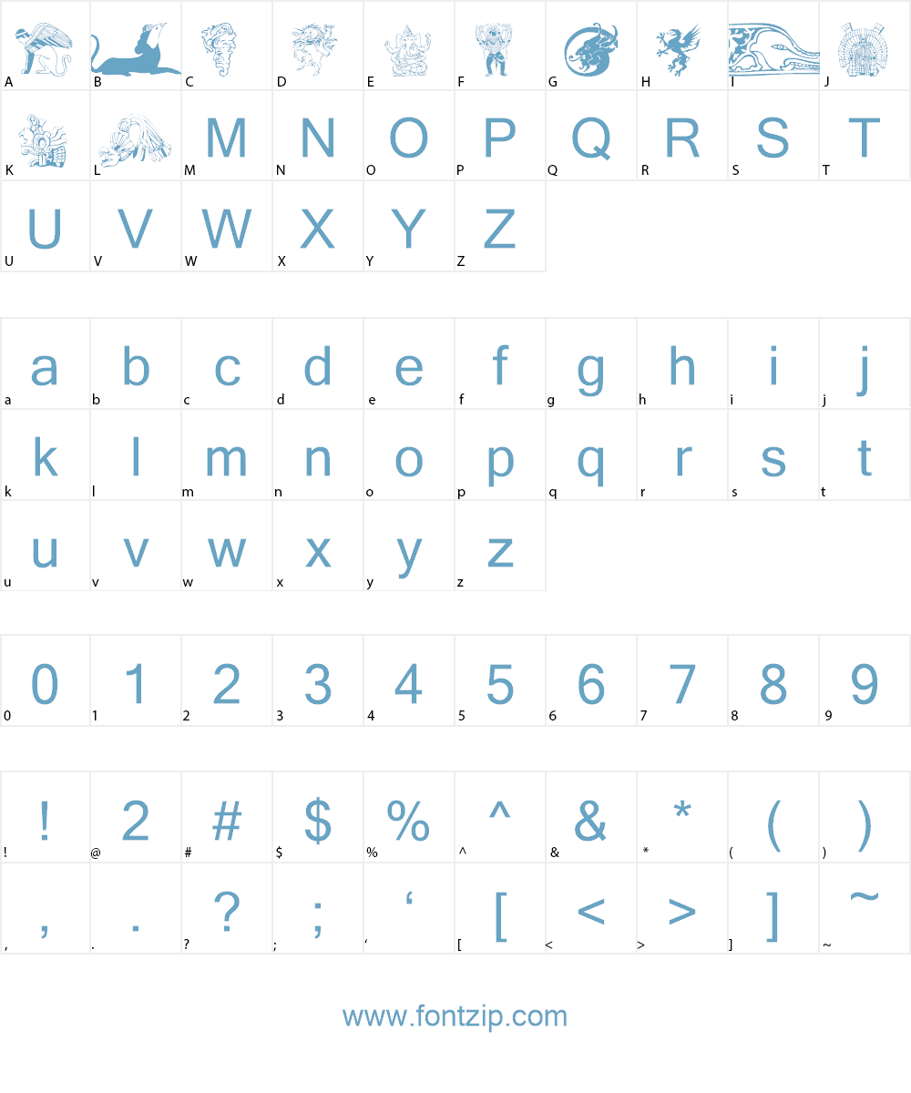 Mythology 1 Font Character