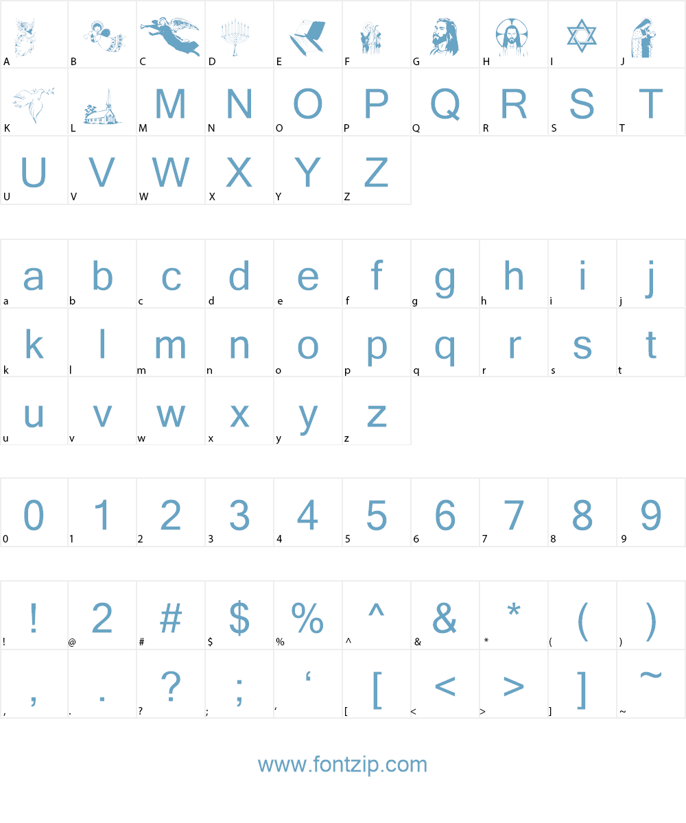 Religious 1 Font Character