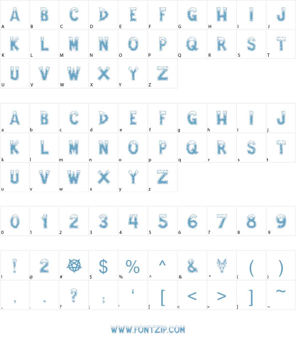 Amped For Evil Font Character