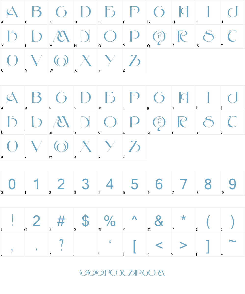 Key West Font Character