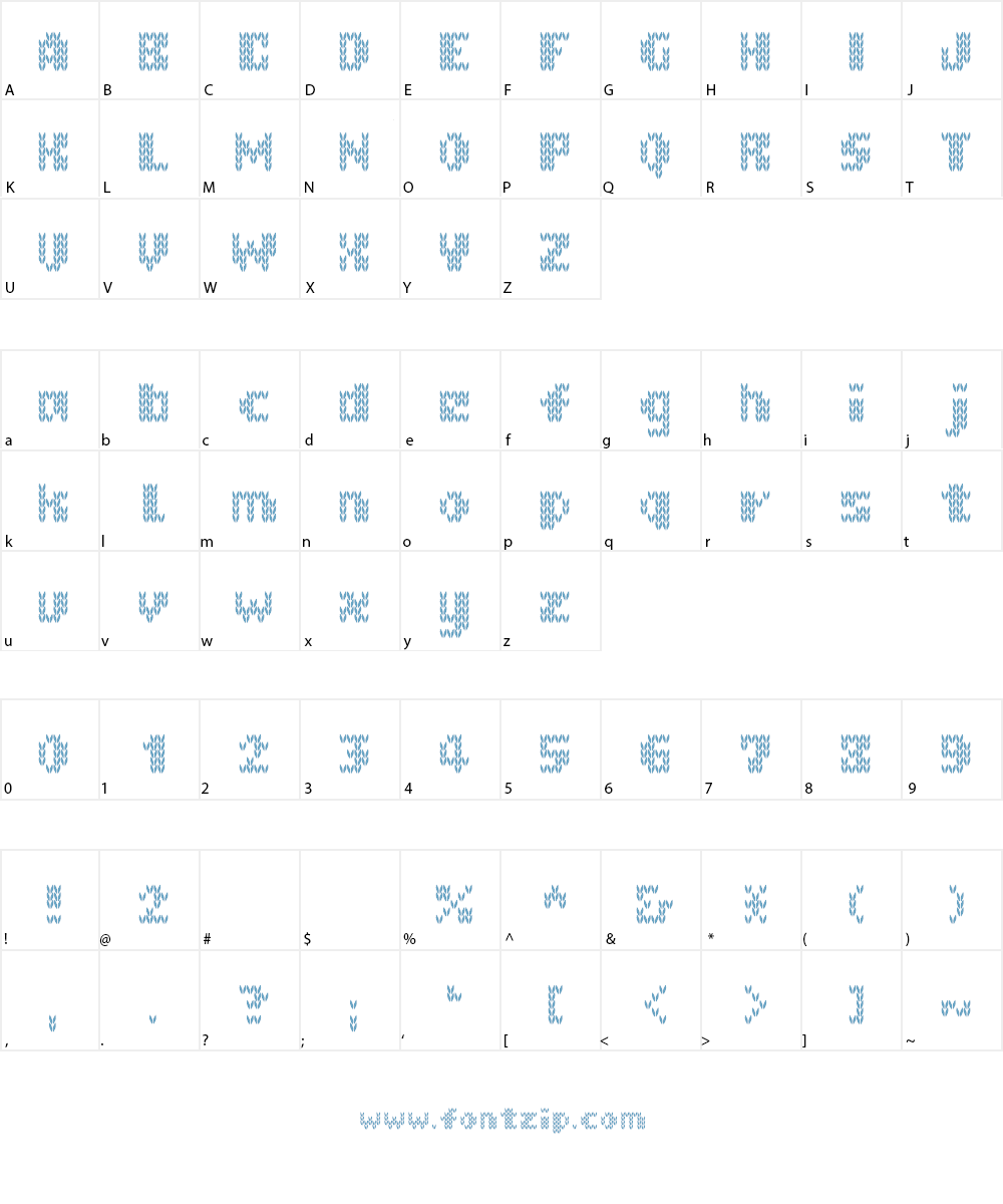 Knitfont Font Character