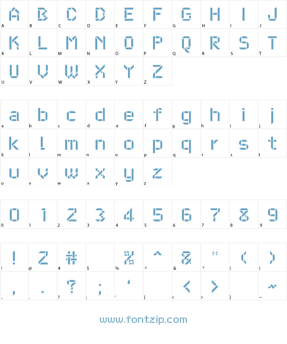 Makestencil Font Character