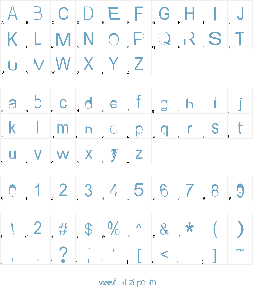 AEZ steeple Font Character