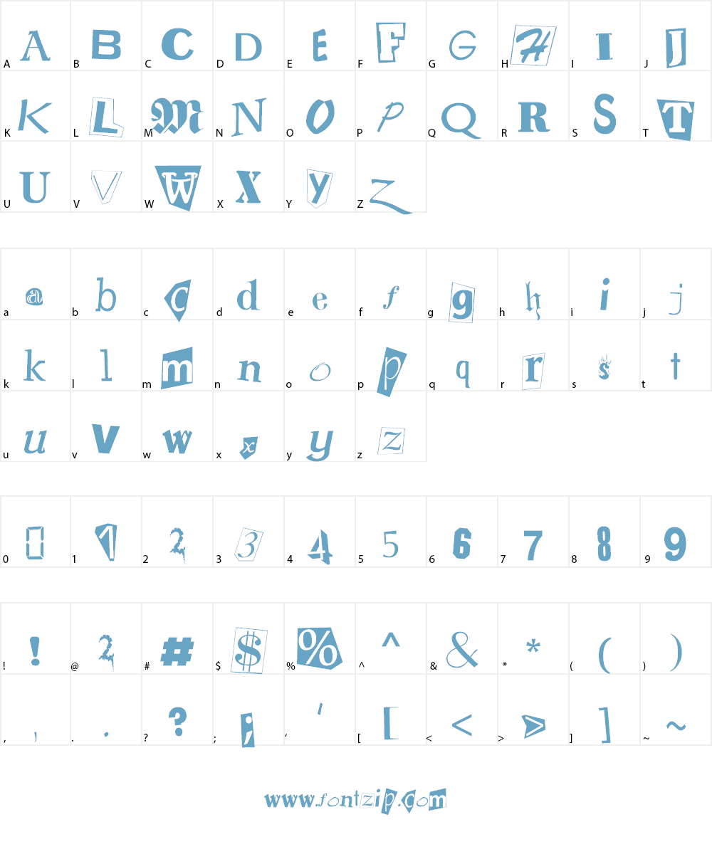 Ransom Note Font Character