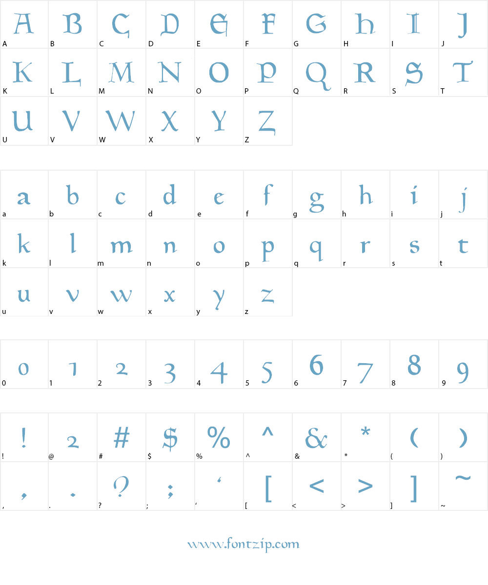 Goudy Medieval Font Character