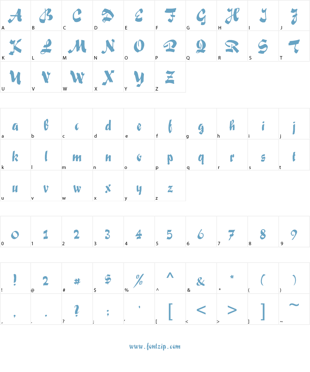 Saki Script Font Character