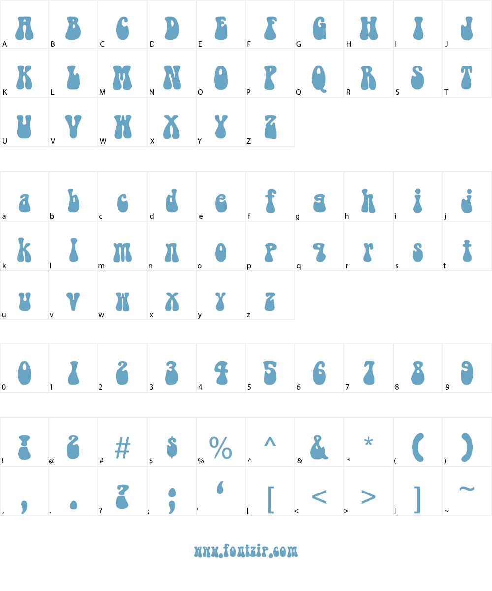 BellBottom Laser Font Character