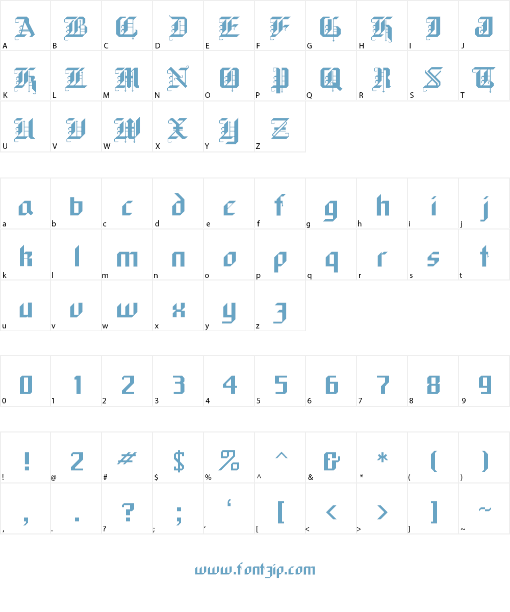 BlackForest Font Character