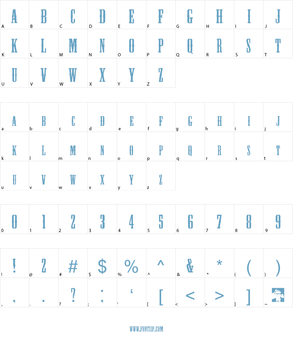 BlackHawk Font Character