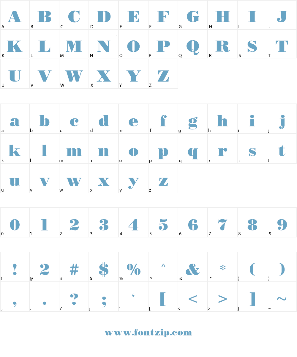 BODIDLY bold Font Character
