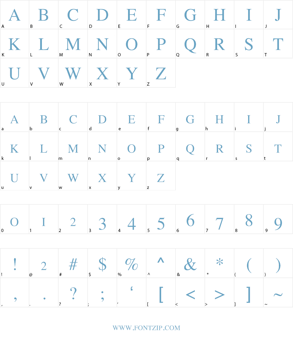 TymesLittleCaps Font Character