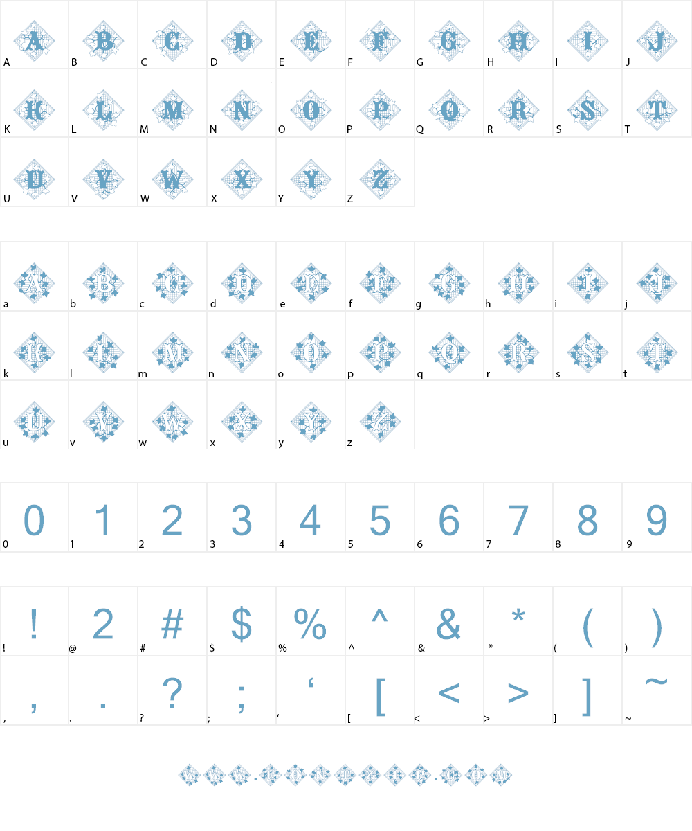 Ivy Lace Font Character