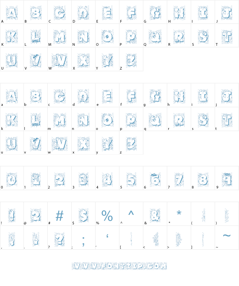Jungle Rock Font Character